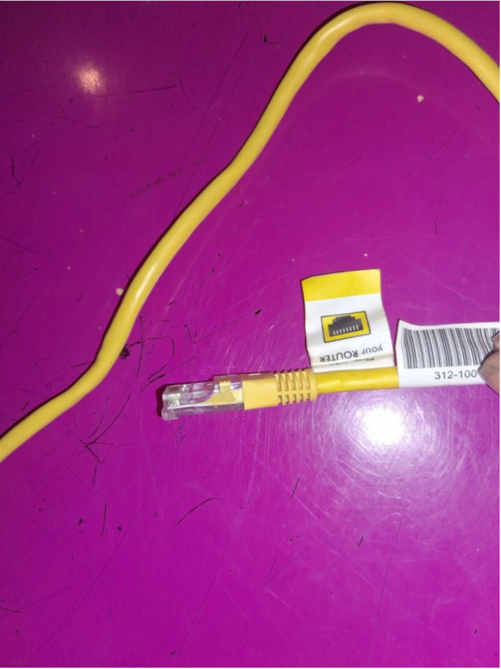 2 Six ft Yellow Ethernet Cable RJ-45 to RJ-45 Modem Router Network Cord 312-100